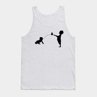 Baby playing with butterfly Tank Top